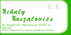 mihaly maszalovits business card